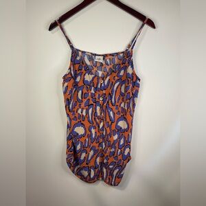 CAbi Orange and Blue Animal‎ Print Camisole